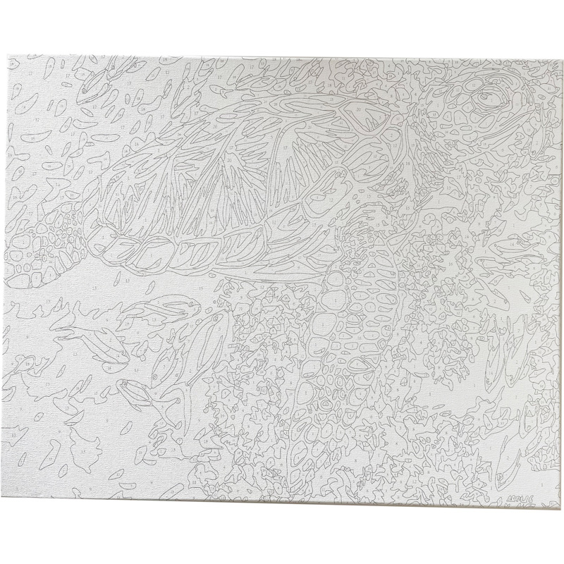 Acrylic paints & canvas pictures painting by number turtle 40x50cm, , medium-null