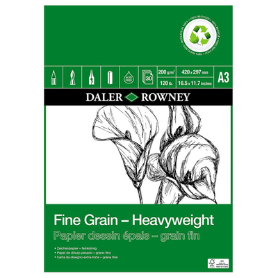 Daler rowney fine grain eco heavyweight pad a3 200g 30sh, , medium