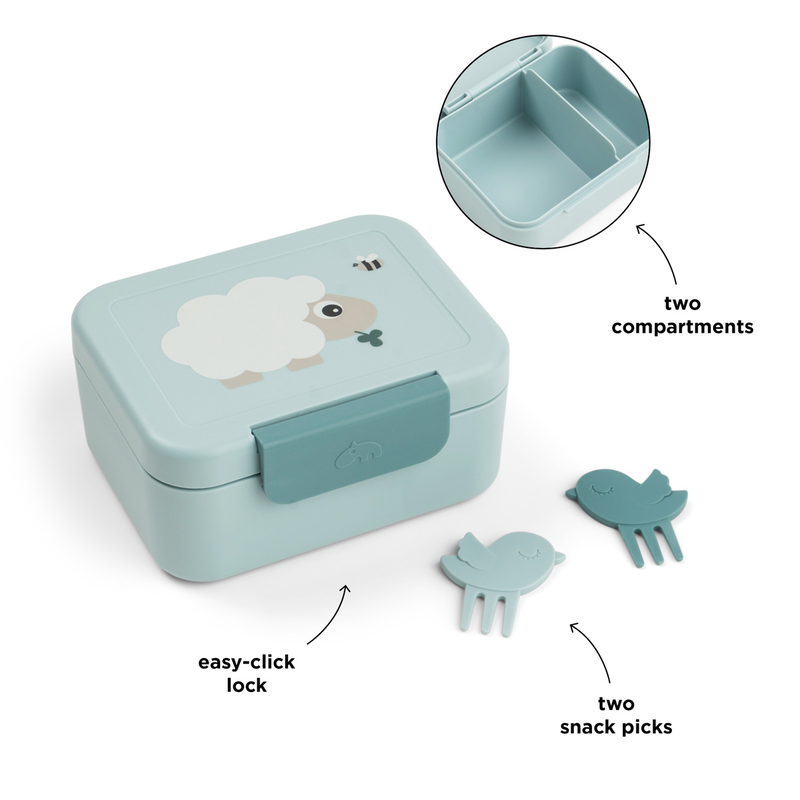 Done by deer tiny lunch box w/snack picks tiny farm - blue, , medium-null