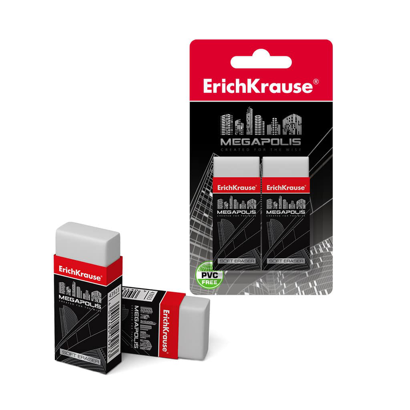 Product image: Erichkrause set of 2 erasers 'megapolis' 43924, , medium-null