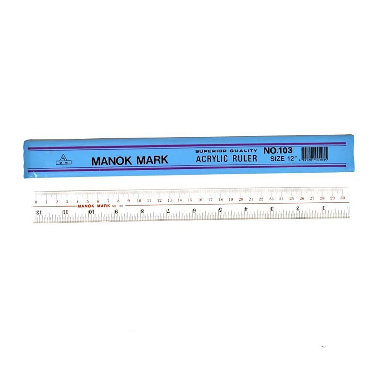 Plastic ruler 30cm manok mark, , medium-null