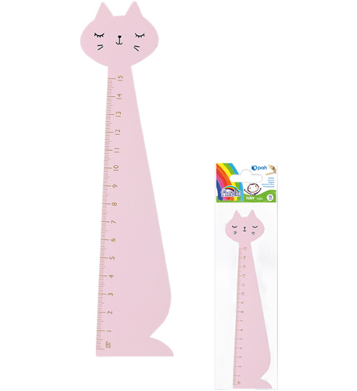 Product image: Ruler wooden pink cat, , medium-null