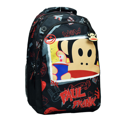 PAUL FRANK LARGE ELEMENTARY AND OR HIGHSCHOOL BACKPACK, Black With Red, medium