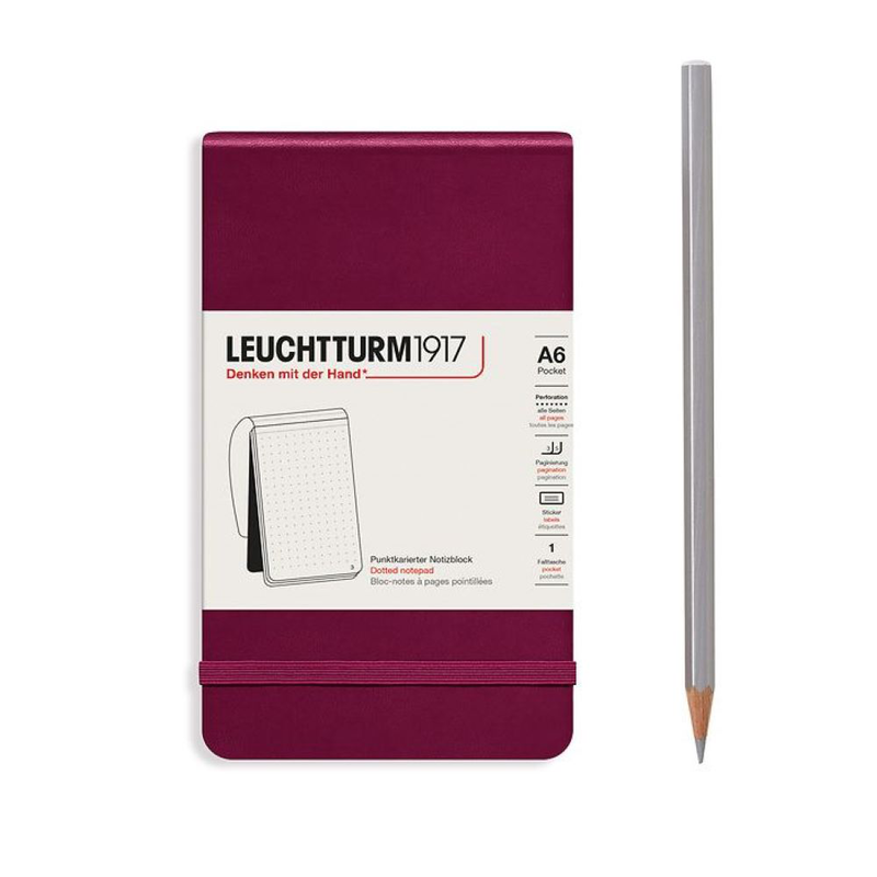 Notepad pocket (a6), hardcover, 184 numbered pages, dotted image number null