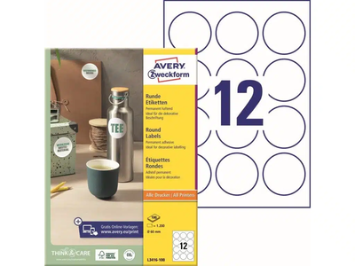 Zweckform label a4  round 60mm  l3416, , medium