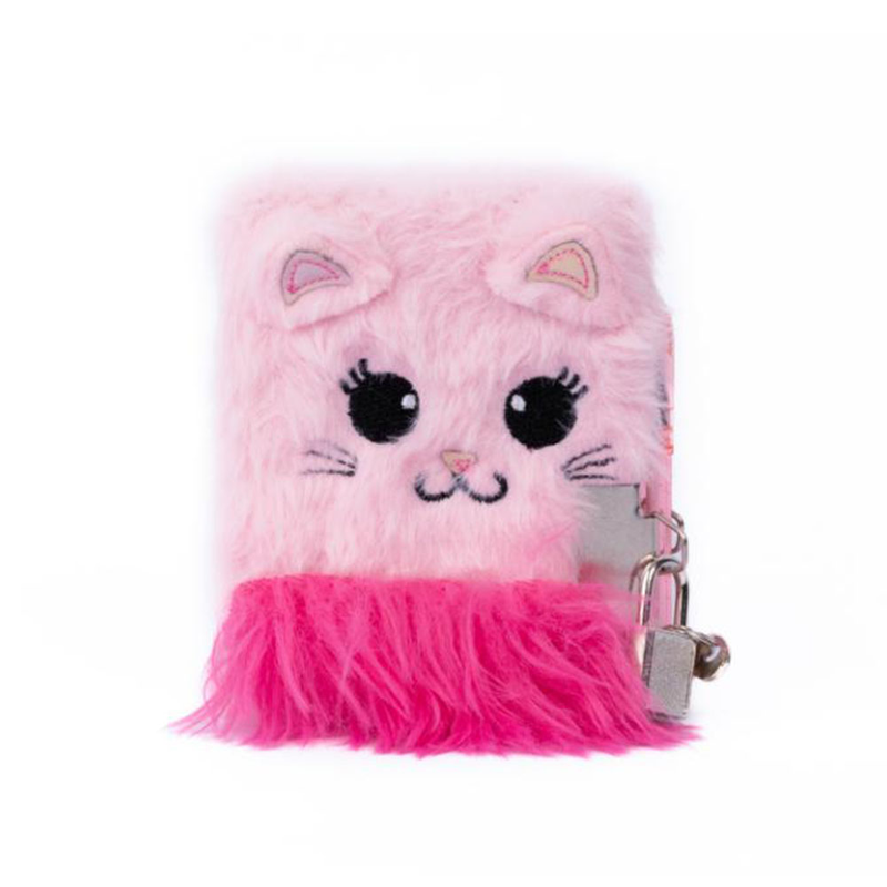 Kitty furry notebook with pen, , medium image number null