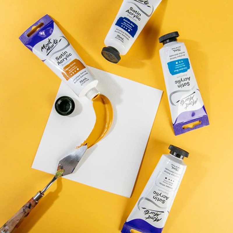 Product image: Mont marte satin acrylic 75ml yellow orche pmsa7525_v01, , medium-null