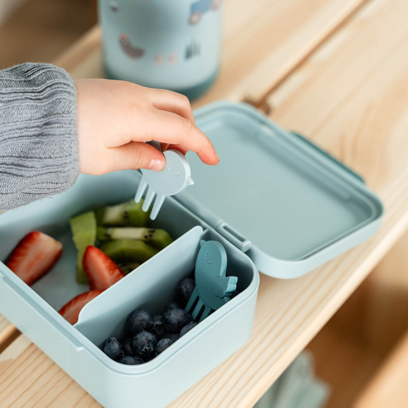 Done by deer tiny lunch box w/snack picks tiny farm - blue, , medium-null