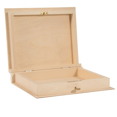 Book shaped box with key, Natural  Colour, medium