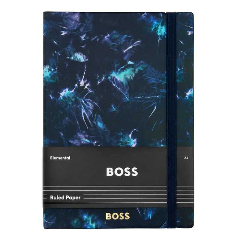 Boss notebook a5 tie-dye flower navy lined, , medium-null