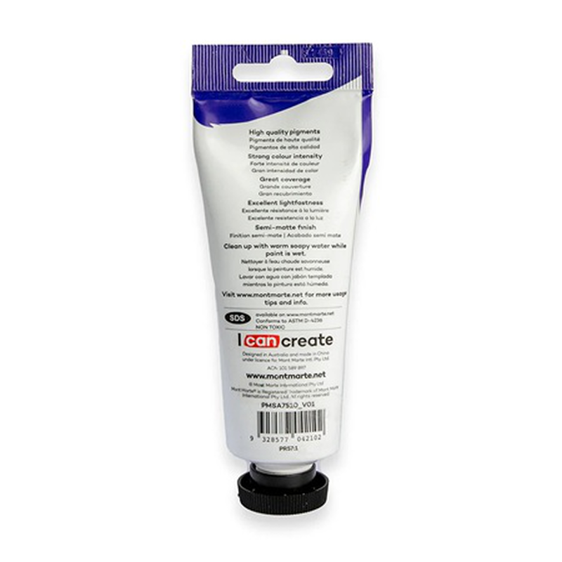 Product image: Mont marte satin acrylic 75ml crimson pmsa7510_v01-null