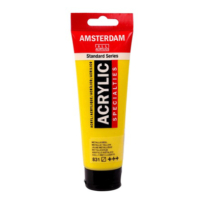 Amsterdam acrylic 120ml metallic yellow 831, , medium