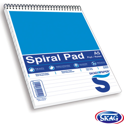 Skag spiral notepad ruled a5 60gr 80sh, , medium