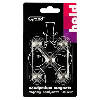 Set of 5 neodymium push pin magnets 12mm, , medium