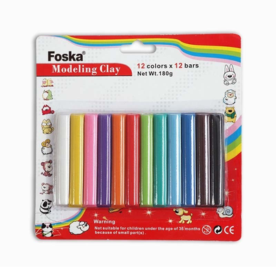 Modeling clay 12 colors 180gr - foska, , medium