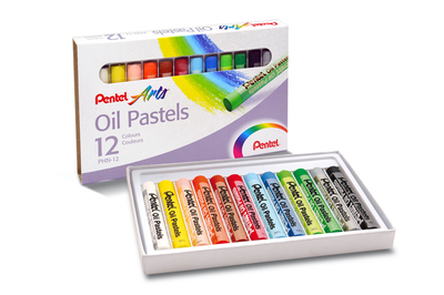Pentel phn-12 oil pastels reg.stick 12pcs, , medium