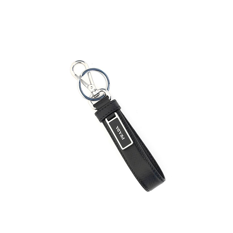 Black stainless steel keychain-null