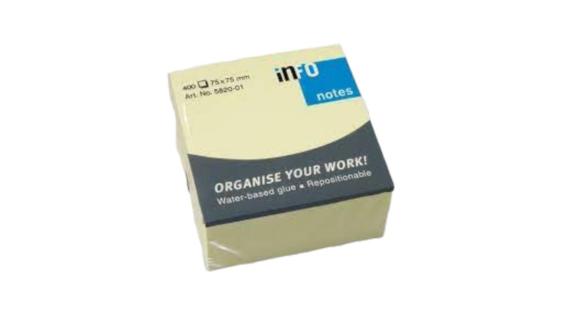 Yellow cube 75*75 mm 400 sheets, , medium-null