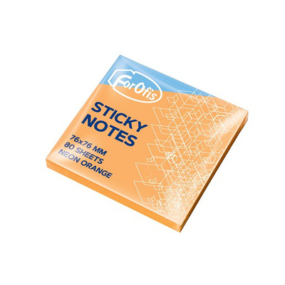 Forofis sticky notes neon 76x76mm 80 sheets orange, , medium