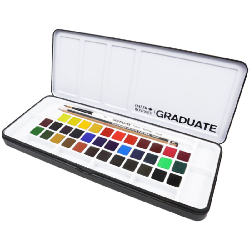 Product image: Daler-rowney graduate watercolour half-pan tin (39pc), , medium-null