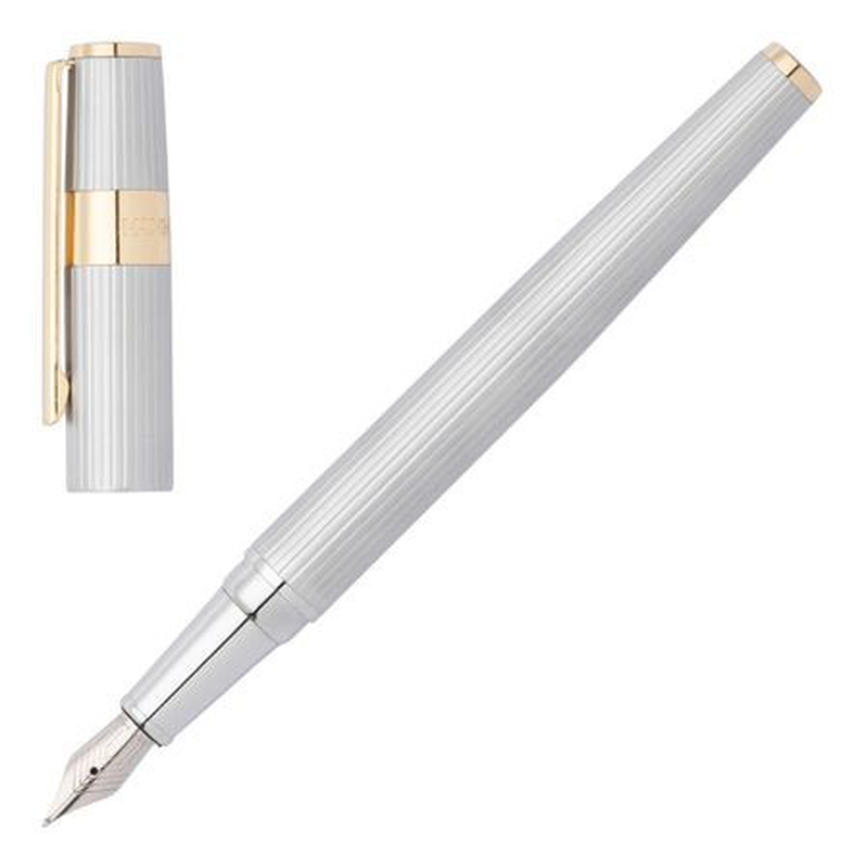 Product image: Hugo Boss fountain pen gear pinstripe silver/gold, , medium-null
