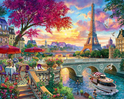 Paint by numbers figured'art dinner by the seine 40x50cm without frame, , medium