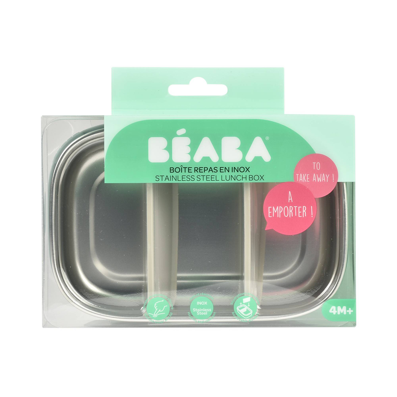 Beaba stainless steel lunch box - velvet grey/baltic blue, , medium-null