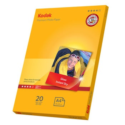 Kodak a4 240gr 20sh.gloss photo paper high 280mic, , medium