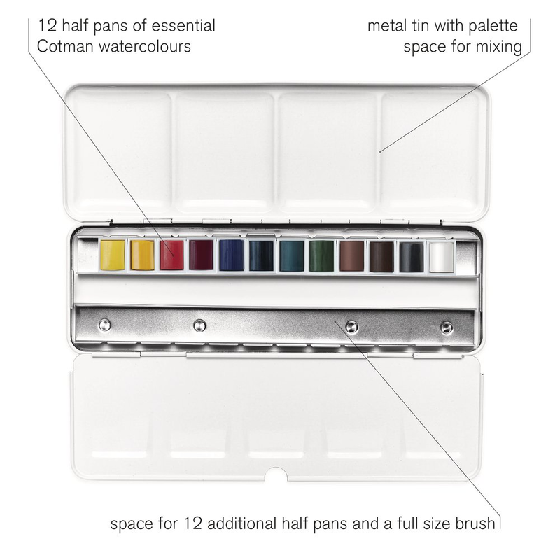 Wn cotman watercolours 12 pc customisable travel tin, , medium image number null