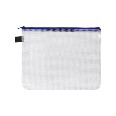 Plastic envelope a5 w/ zip blue, Blue, medium