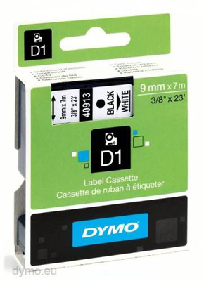 Dymo tape 9mm blk/white 40913, , medium