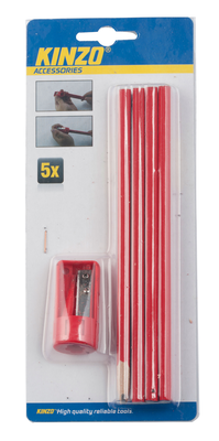 Kinzo pencil set 5pcs inc sharpener, , medium