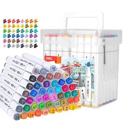 Deli twin sketch markers alcohol 48 colours box set, , medium