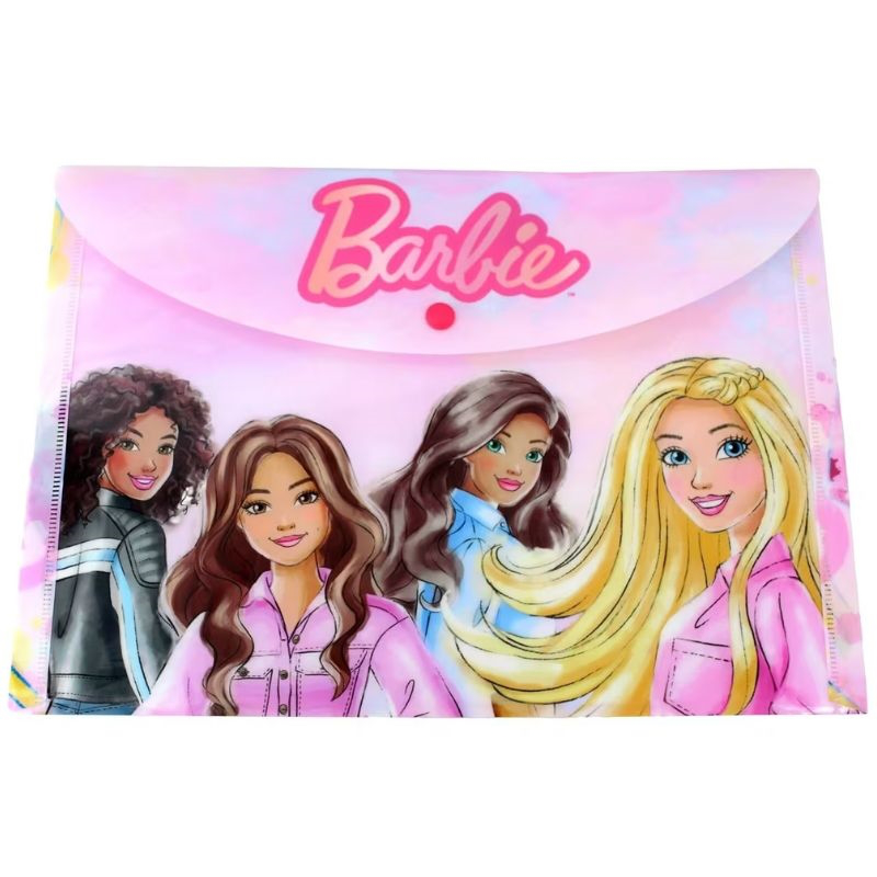 Gim barbie paints folder with button for paper a4, , medium-null
