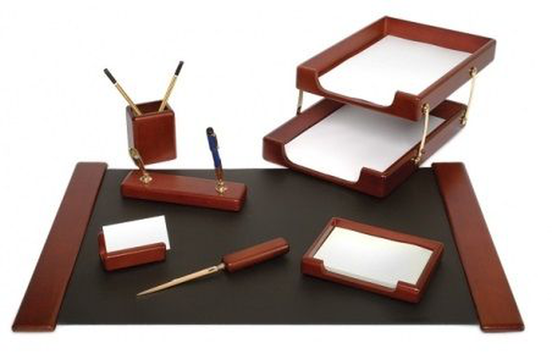 Wood desk set executive 7pcs, , medium-null