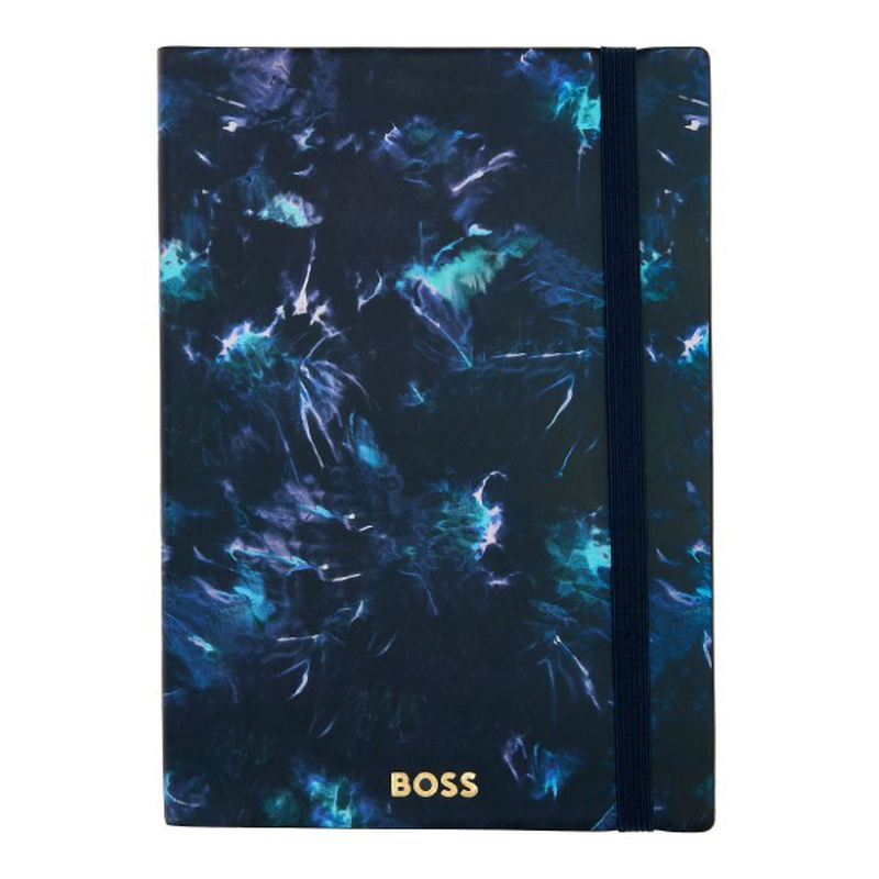 Boss notebook a5 tie-dye flower navy lined, , medium-null