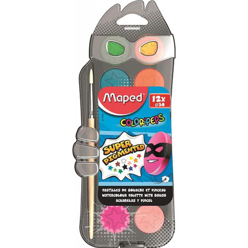 Maped color peps watercolor paint palette 30mm 12 colours, , medium image number null