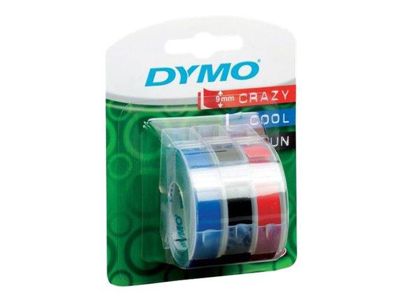 Dymo / self-adhesive / black, blue, red / roll (0.9 cm x 3 m) 3 roll(s) blister / 3d embossing tape / for dymo junior embosser, , medium-null