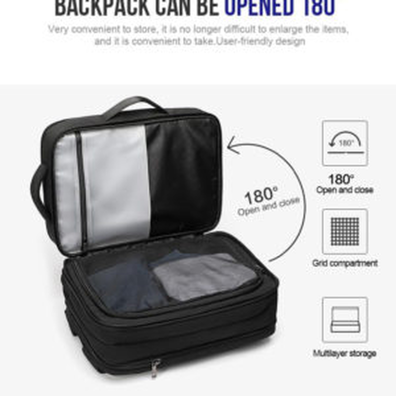 Arctic hunter metropolitan backpack expandable 19l-32l black with USB, audio  15.6"-null