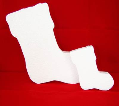 Polystyrene christmas boot flat 20x14x3cm, , medium