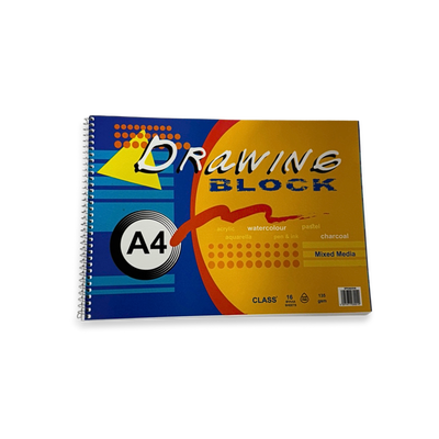 Class drawing block a4 16sh 135gsm spiral, , medium