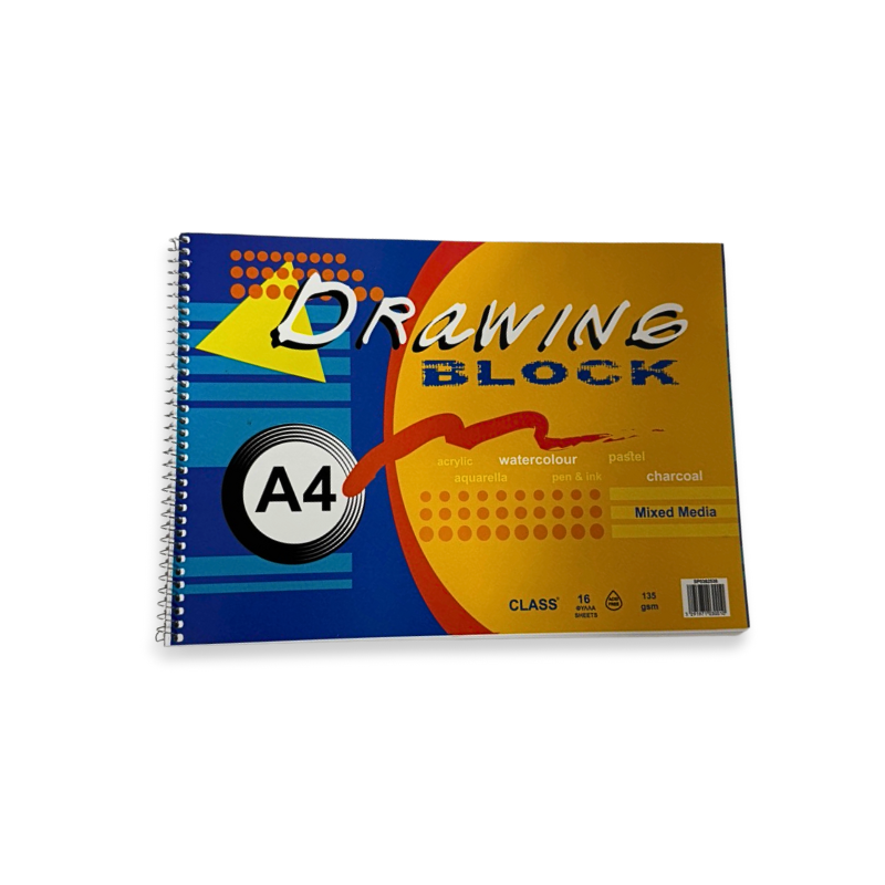 Product image: Class drawing block a4 16sh 135gsm spiral, , medium-null