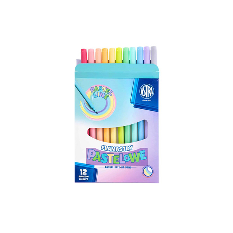 Product image: Μαρκαδόροι παστέλ 12 χρώματα astra, , medium-null