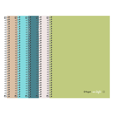A4 hard cover spiral 120sheets assorted pastel colors, , medium