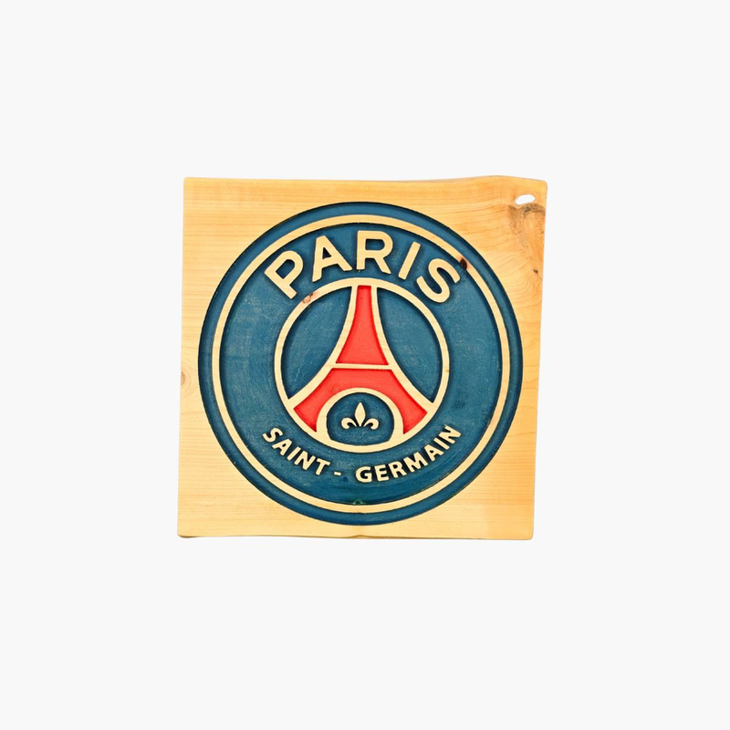 Paris saint-germain engraved wooden crest-null