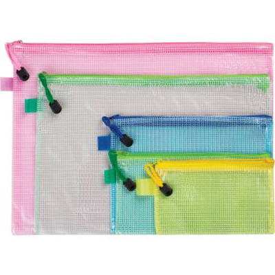 Zipper bag f/c assorted colors  24x35cm