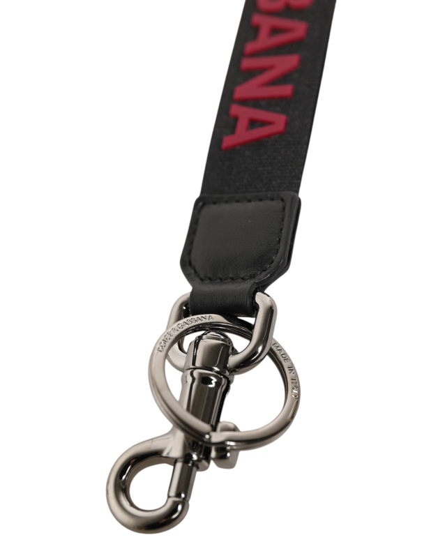 Black red dg logo polyester silver men keychain keyring-null
