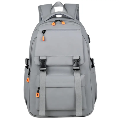 Urban edge trap backpack grey 15,6" with USB port, Grey, medium