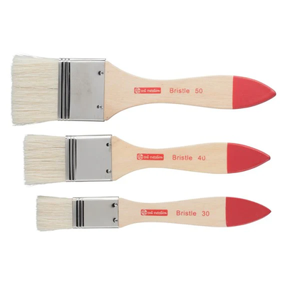 Oil and acrylic brush set hog bristle 3 spalter brushes, , medium