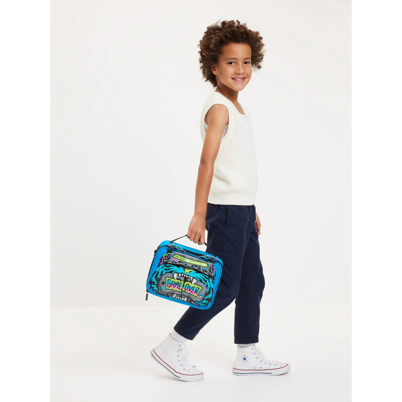 Smiggle eclipse oblong attach lunchbox - mid blue, , medium-null